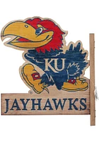 Kansas Jayhawks 13.8x16 Flanged Wood Sign - Blue