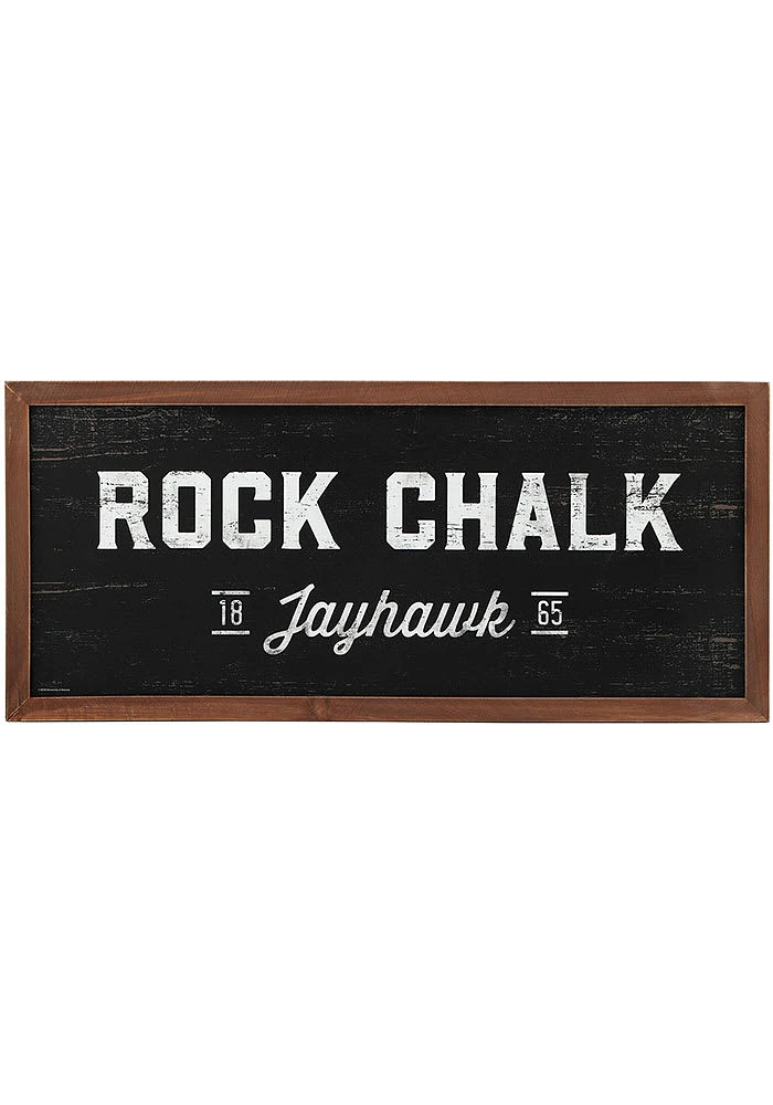 Kansas Jayhawks 23.5x10.5 Rock Chalk Wood Sign