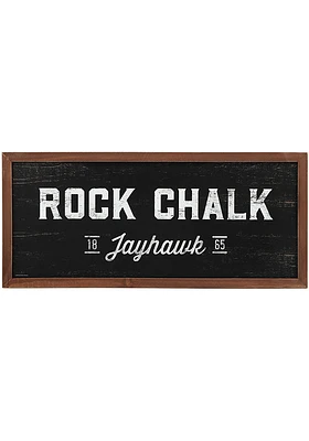 Kansas Jayhawks 23.5x10.5 Rock Chalk Wood Sign