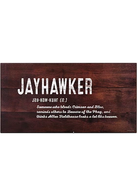 Kansas Jayhawks 19.5x10 Definition Rustic Wood Sign