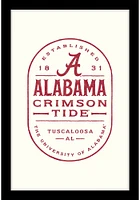 Alabama Crimson Tide 10.8x15.7 Badge Wood Framed Sign