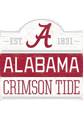 Alabama Crimson Tide 14x14 Bump Planked Wood Sign