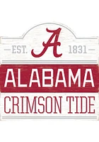 Alabama Crimson Tide 14x14 Bump Planked Wood Sign