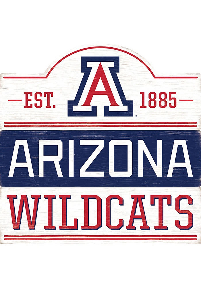 Arizona Wildcats 14x14 Bump Planked Wood Sign