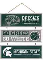 Michigan State Spartans Linked Wood Sign Sign - Green
