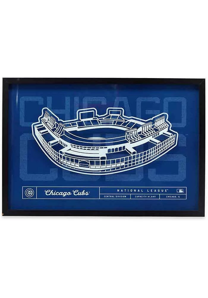 Chicago Cubs Glass Stadium Framed Posters