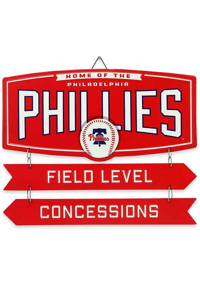 Philadelphia Phillies Field Metal Sign - Red