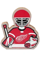 Detroit Red Wings Goalie Shape Wood Sign