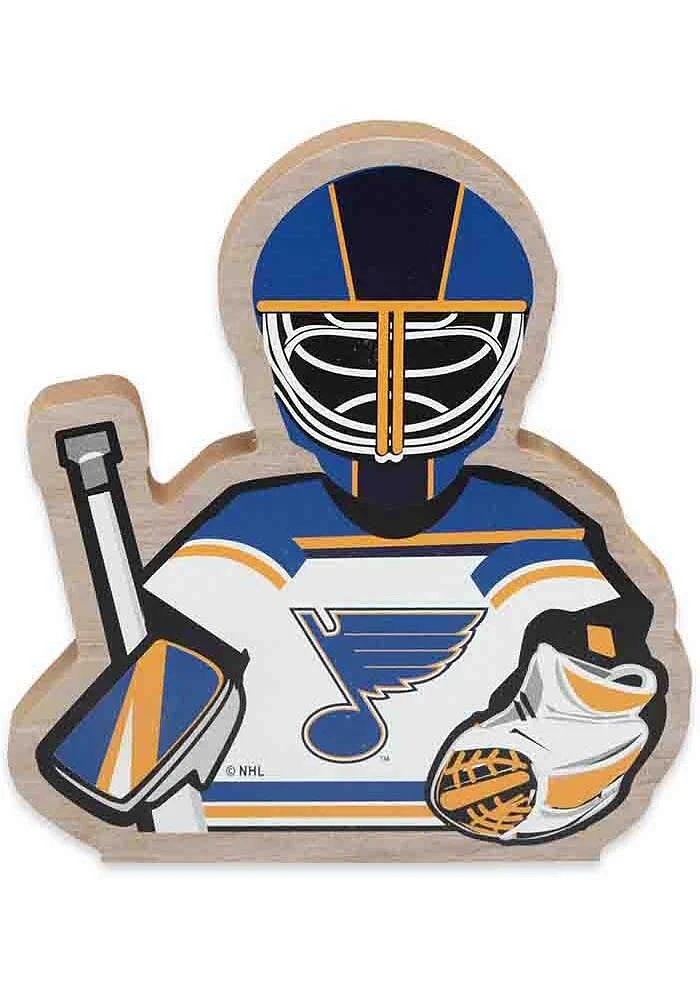 St Louis Blues Goalie Shape Wood Sign