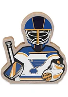 St Louis Blues Goalie Shape Wood Sign