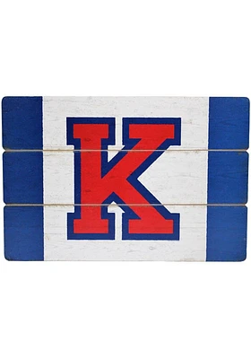 Kansas Jayhawks Gameday Flag Plank Sign - White
