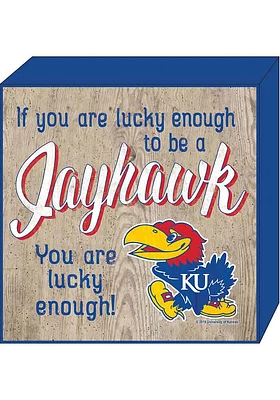 Kansas Jayhawks Lucky Enough Sign - Brown