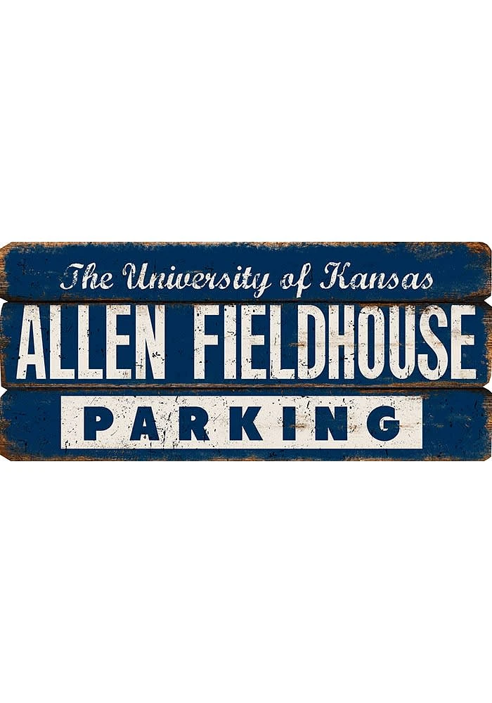 Kansas Jayhawks Allen Fieldhouse Parking Sign - Black
