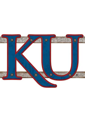 Kansas Jayhawks Die Cut Embossed Style Sign - Blue