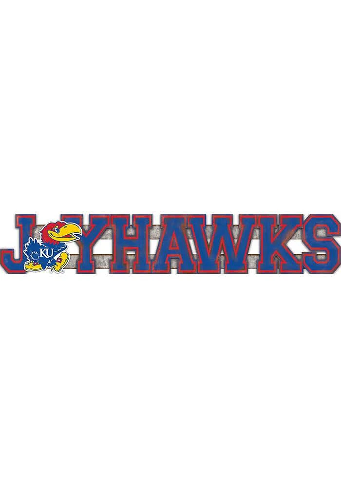 Kansas Jayhawks Die Cut Embossed Sign - Blue