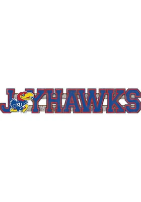 Kansas Jayhawks Die Cut Embossed Sign - Blue