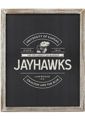 Kansas Jayhawks Rustic Framed Sign - Grey