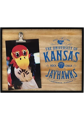 Kansas Jayhawks Clip Photo Picture Frame - Brown