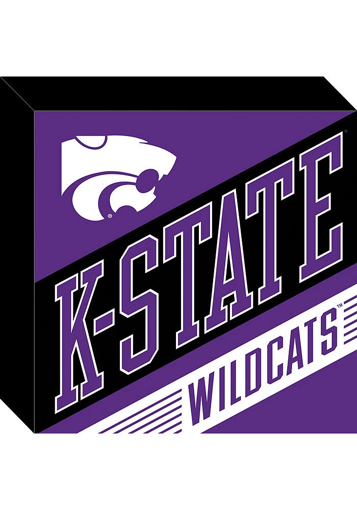 K-State Wildcats Wood Block Sign - Purple