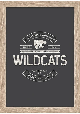 K-State Wildcats Rustic Framed Sign - Grey