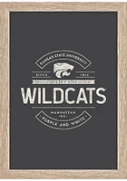 K-State Wildcats Rustic Framed Sign - Grey