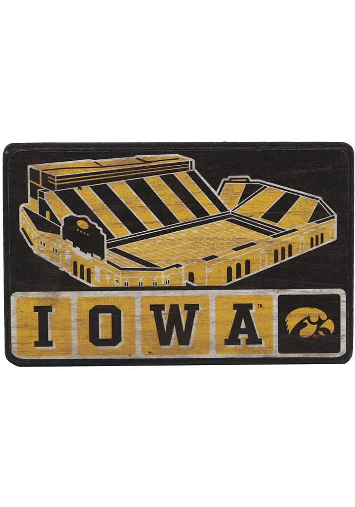 Iowa Hawkeyes Stadium Wood Magnet