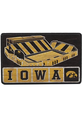 Iowa Hawkeyes Stadium Wood Magnet