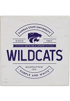 K-State Wildcats Deep Wood Block Sign - Purple