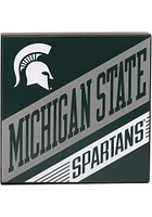 Michigan State Spartans Deep Wood Block Sign - Green