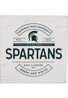 Michigan State Spartans Deep Wood Block Sign