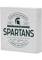 Michigan State Spartans Deep Wood Block Sign
