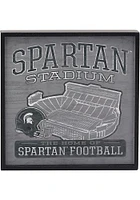 Michigan State Spartans Deep Wood Block Design Sign - Green