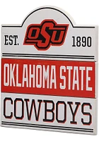 Oklahoma State Cowboys Planked Wood Sign - Orange