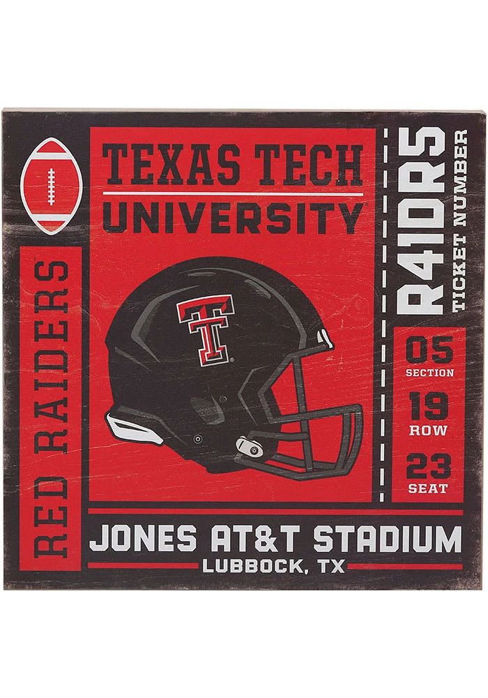 Texas Tech Red Raiders Deep Wood Block Sign