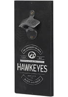 Iowa Hawkeyes Mounted Bottle Opener Sign - Black
