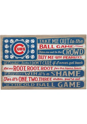 Chicago Cubs Flag Stretched Canvas Wall Art - Blue
