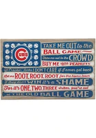 Chicago Cubs Flag Stretched Canvas Wall Art - Blue