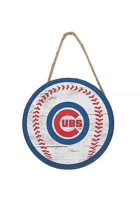 Chicago Cubs Hanging Wood Sign - Blue