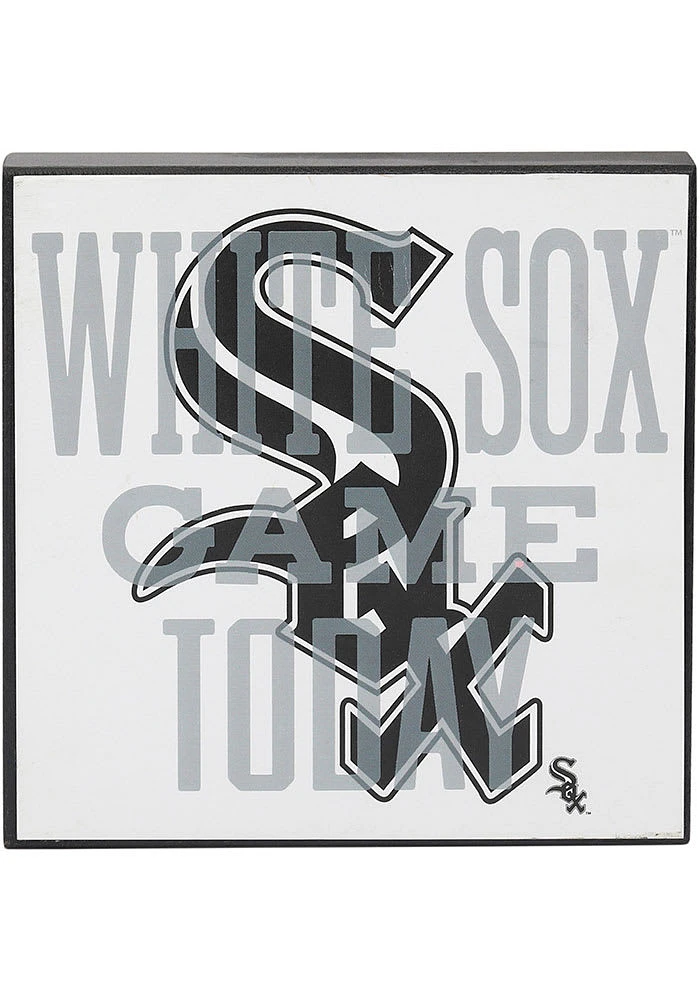 Chicago White Sox Deep Wood Block Sign - Black