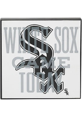 Chicago White Sox Deep Wood Block Sign - Black