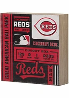 Cincinnati Reds Deep Wood Block Sign