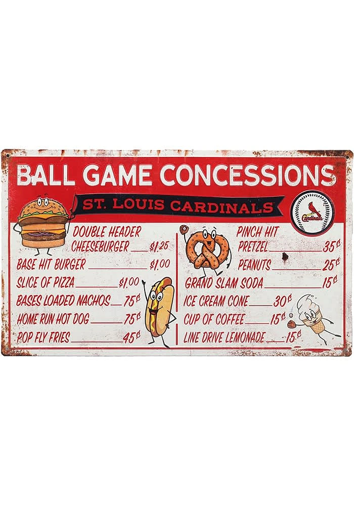 St Louis Cardinals Concession Sign - Red