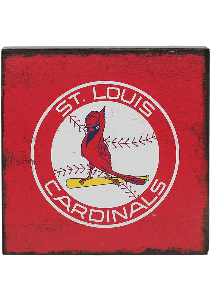 St Louis Cardinals Deep Wood Block Graphic Sign