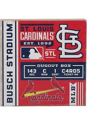 St Louis Cardinals Deep Wood Block Sign