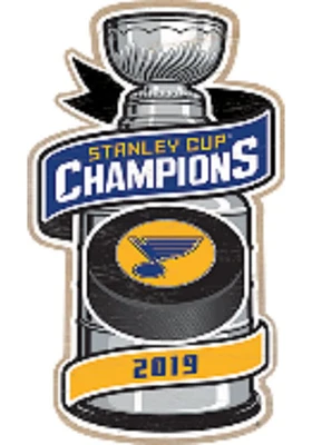 St Louis Blues Stanley Cup Wood Sign - Blue