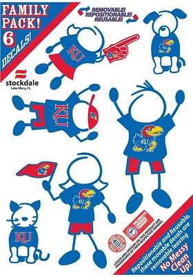 Kansas Jayhawks 5x7 Family Auto Decal - Blue