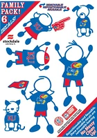 Kansas Jayhawks 5x7 Family Auto Decal - Blue