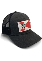 Wichita Flag Front Trucker Adjustable Hat - Charcoal