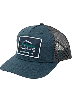 KC BBQ 5 Panel Trucker Adjustable Hat - Navy Blue