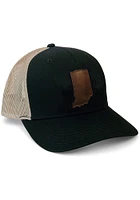Indiana Leather State Trucker Adjustable Hat - Black